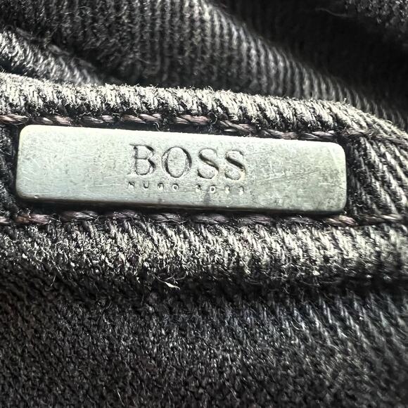 Hugo Boss Jeans Men 40x32 Cashmere-Touch Black Candiani Italy Denim Relaxed Fit - Picture 14 of 16